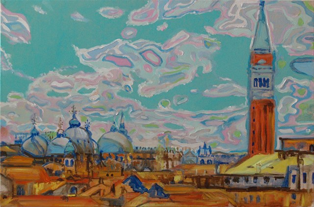 Obraz do salonu artysty Dariusz Żejmo pod tytułem Wenecja ponad dachami