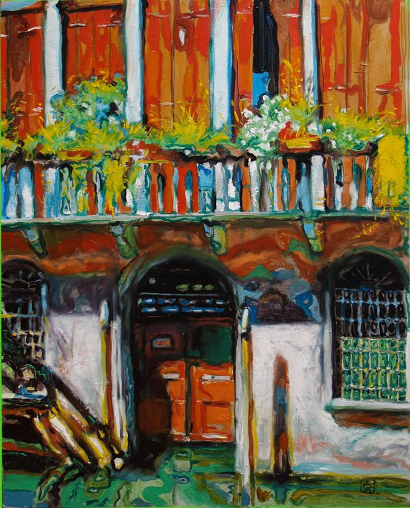 Living room painting by Dariusz Żejmo titled colori veneziani