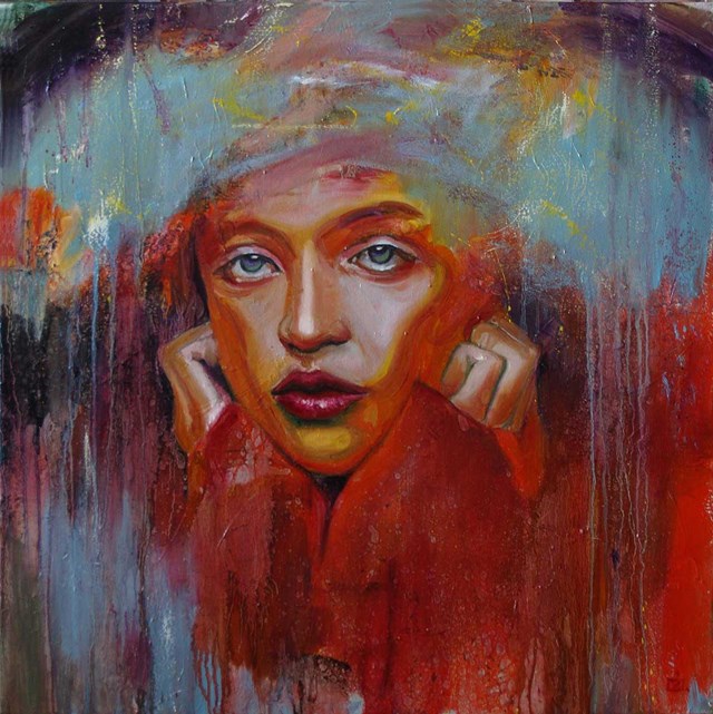 Obraz do salonu artysty Dariusz Żejmo pod tytułem ASTRAZIONE STUPENDA   W czerwieni jej do twarzy