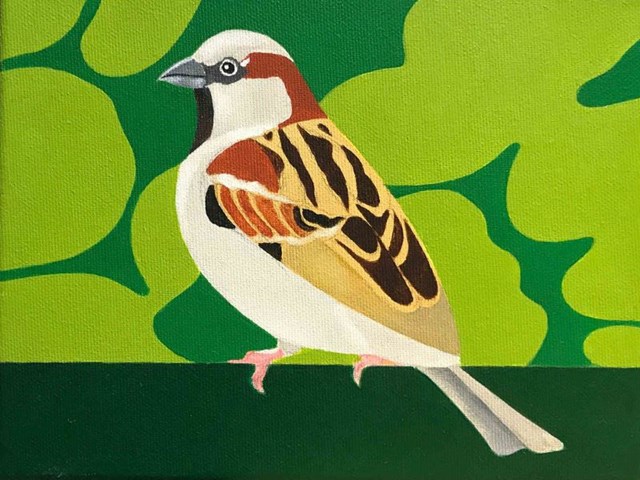 Living room painting by Antoni Janusz Wojnarowski titled Sparrow