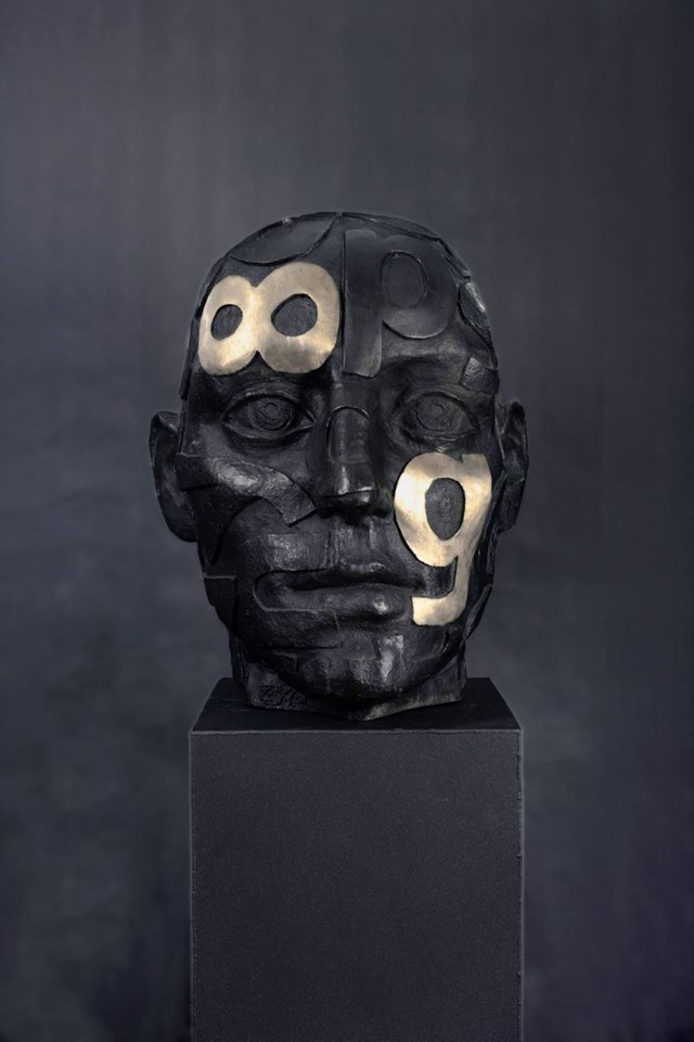 Living room sculpture by Marek Zyga titled Big head, Edition: 3/8