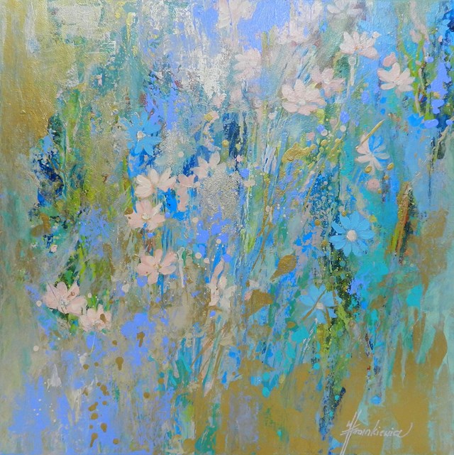 Living room painting by Jolanta Frankiewicz titled Meadow