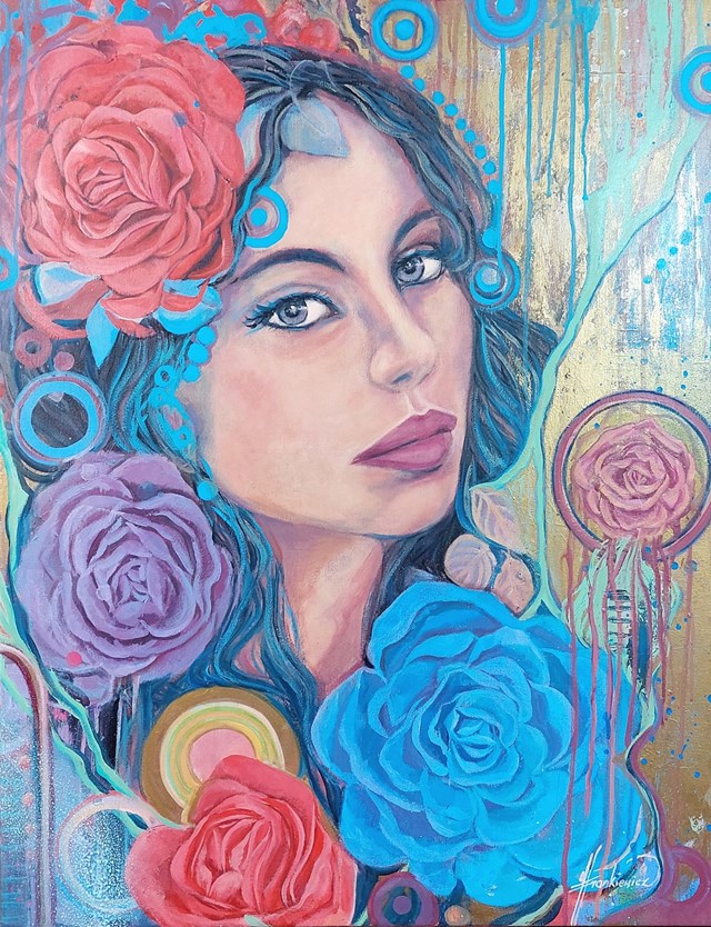 Obraz do salonu artysty Jolanta Frankiewicz pod tytułem Płatki róż