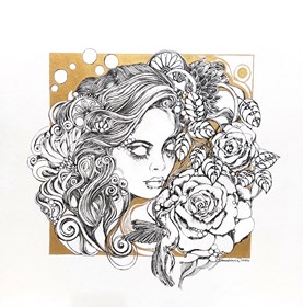 Living room painting by Jolanta Frankiewicz titled No title XII