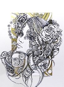 Living room painting by Jolanta Frankiewicz titled No title XIII