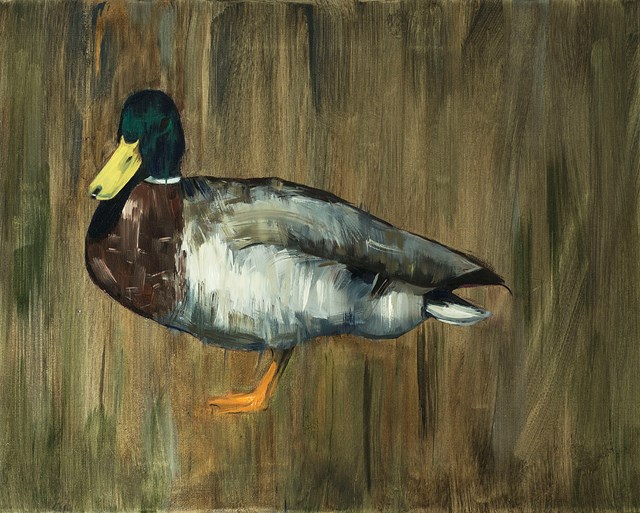 Living room painting by Andrew John Stewart titled The Duck