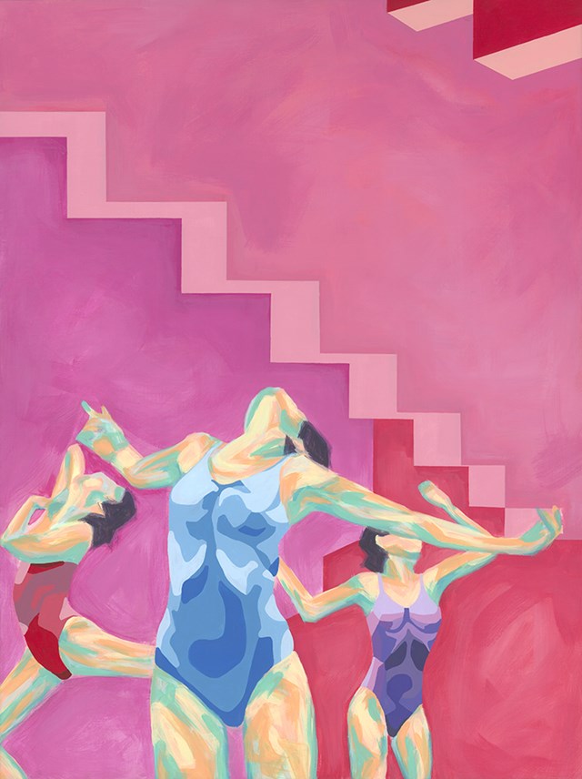 Living room painting by Ewelina Czarniecka titled Dancers