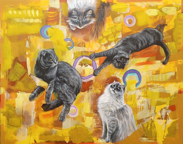 Obraz do salonu artysty Maria Kucia-Albin pod tytułem Koty