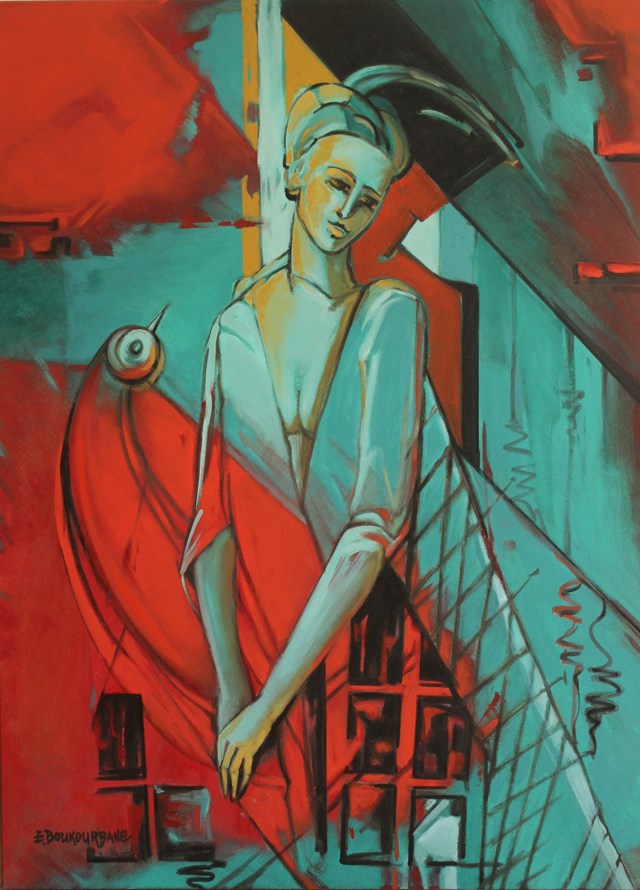 Obraz do salonu artysty Elżbieta Boukourbane pod tytułem TAJEMNICZE SPOTKANIE