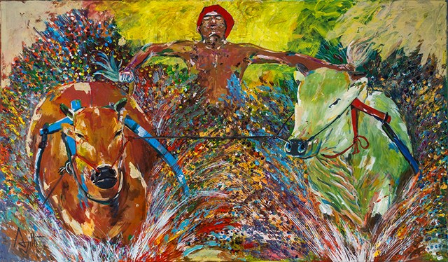 Obraz do salonu artysty Ajith Krishnamoorthy Nair pod tytułem Farmer
