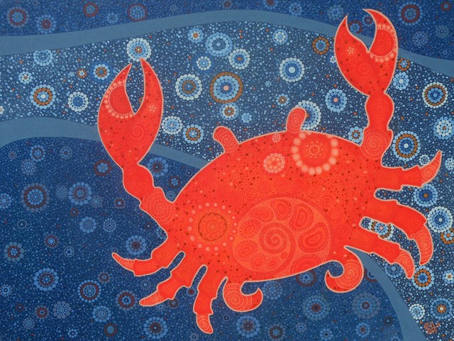 Living room painting by Magdalena Tuźnik titled Crab