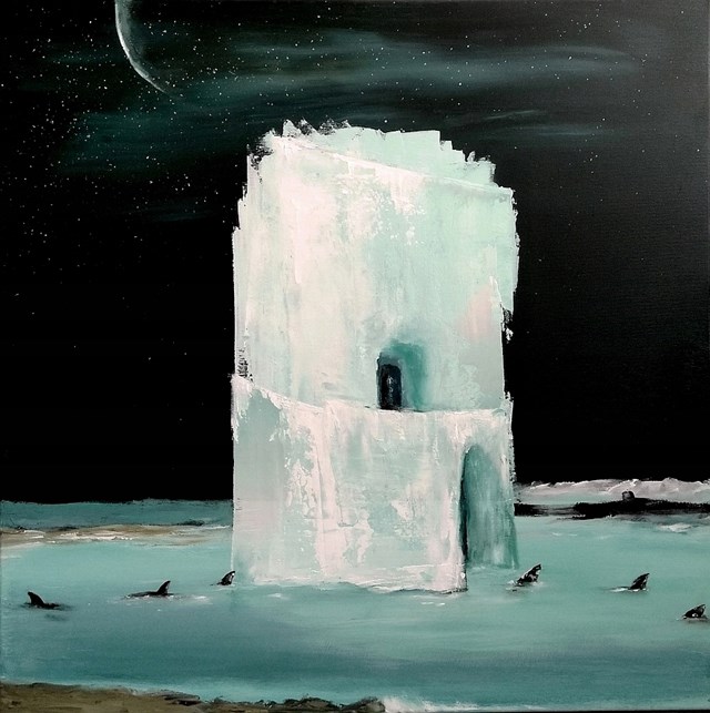 Living room painting by Andrzej Cybura titled ICE HOTEL