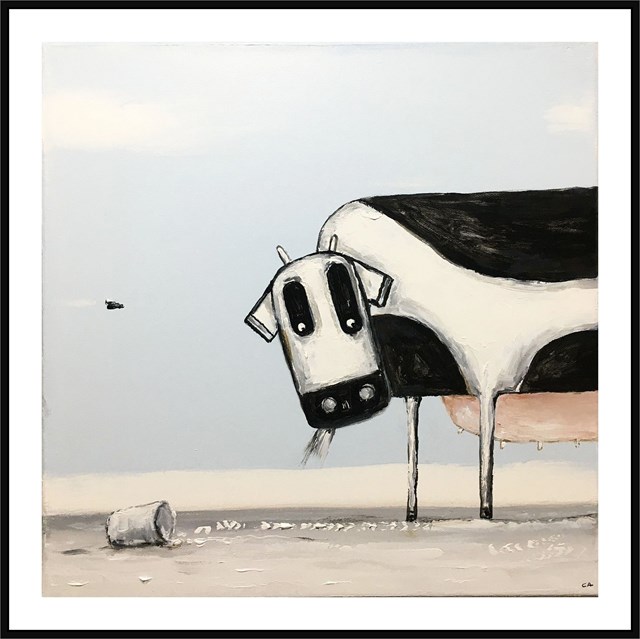 Obraz do salonu artysty Andrzej Cybura pod tytułem MLEKO SIĘ ROZLAŁO