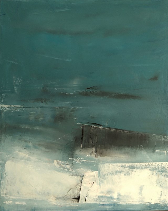 Living room painting by Andrzej Cybura titled The drifting ice