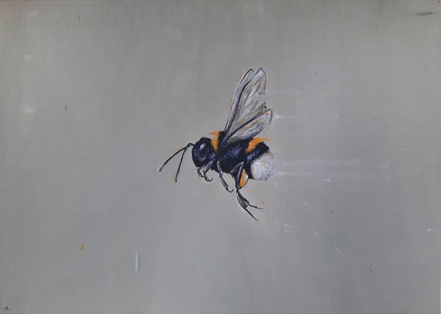 Living room painting by Aleksandra Lacheta titled Bumblebee