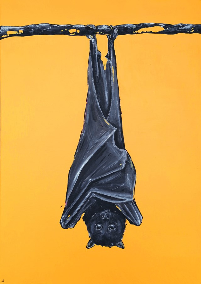 Living room painting by Aleksandra Lacheta titled Bat