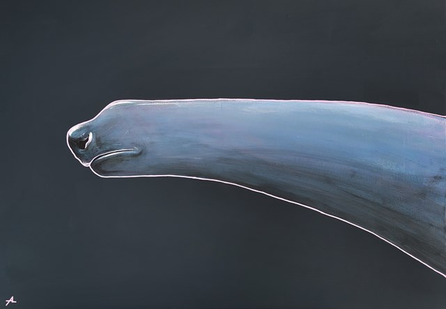 Obraz do salonu artysty Aleksandra Lacheta pod tytułem Mrówkojad, który nie zmieścił się w kadrze
