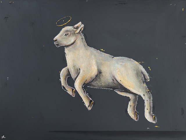 Living room painting by Aleksandra Lacheta titled lamb