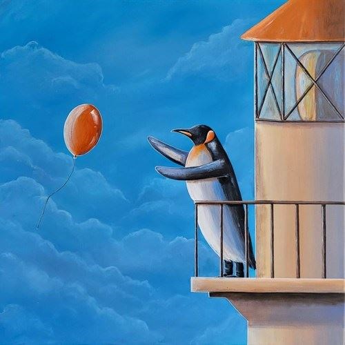 Obraz do salonu artysty Aleksandra Lacheta pod tytułem Orange sky