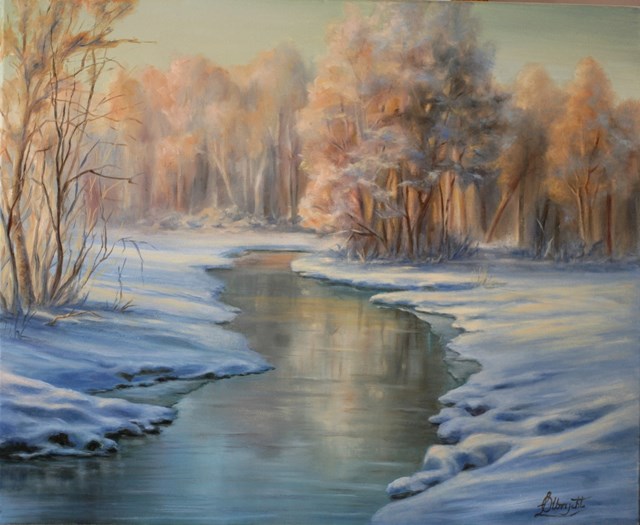 Obraz do salonu artysty Lidia Olbrycht pod tytułem Zimowe Słońce
