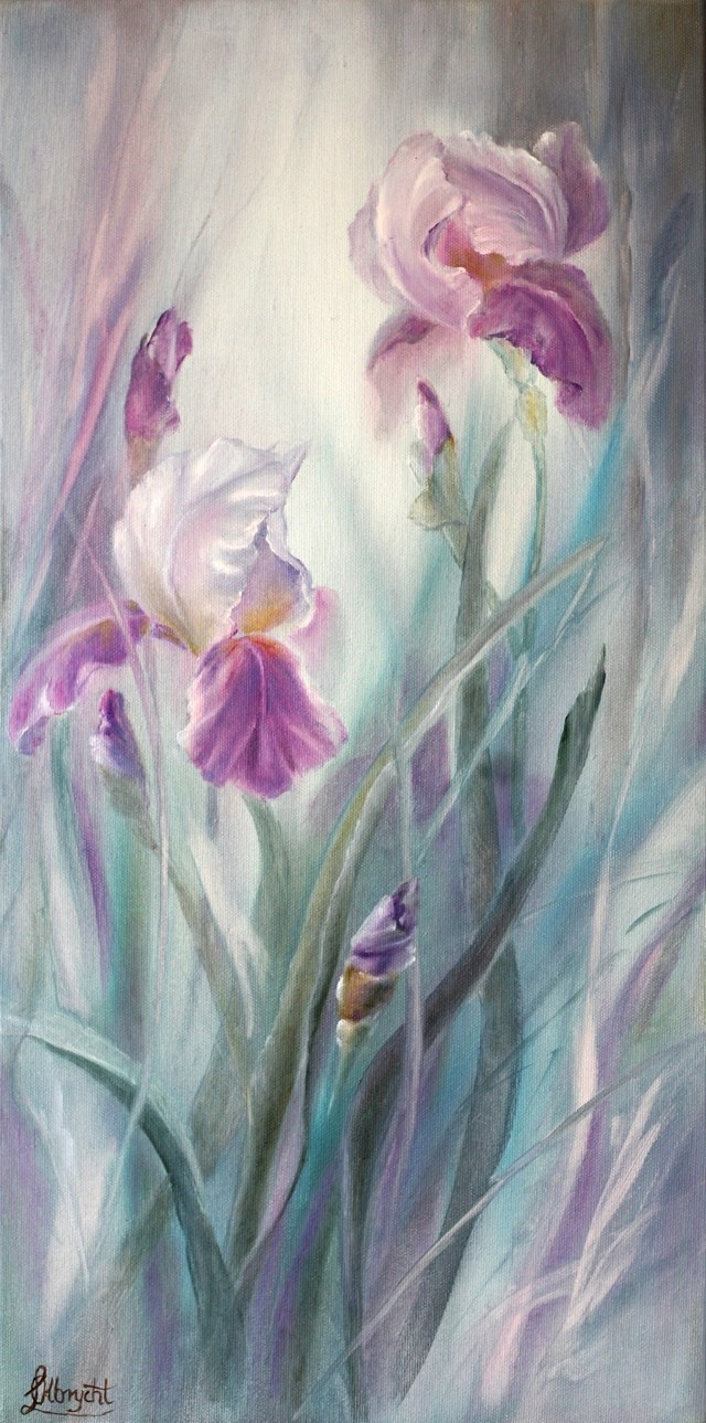 Living room painting by Lidia Olbrycht titled Iris