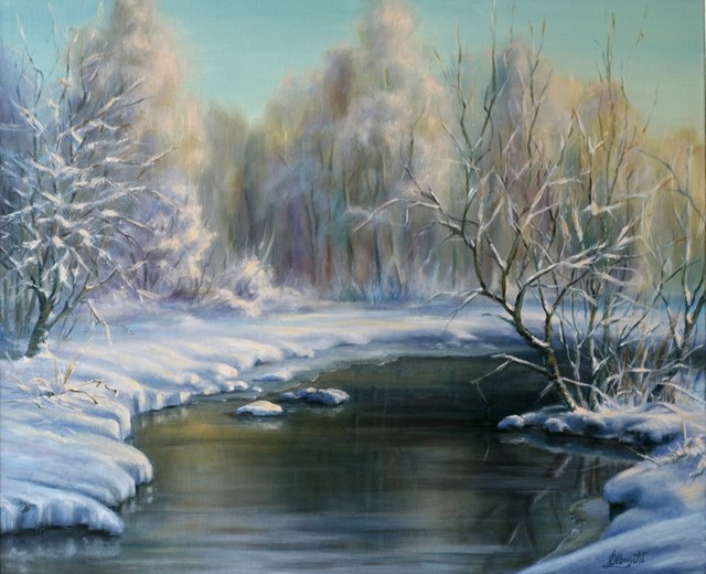 Obraz do salonu artysty Lidia Olbrycht pod tytułem Krajobraz Zimowy